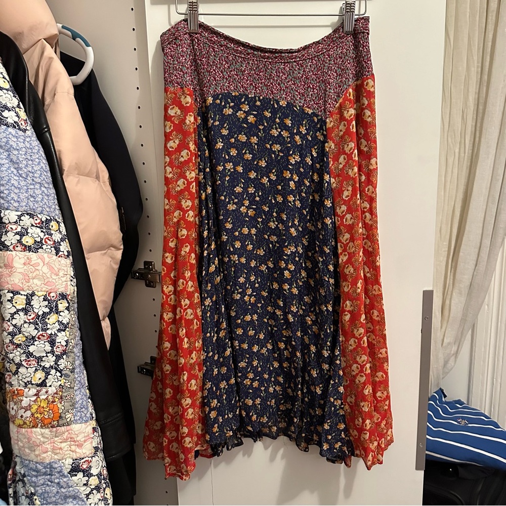 Anthropologie Meadow Rue frilly midi flowy floral skirt cottage core Size 8 - Picture 5 of 15